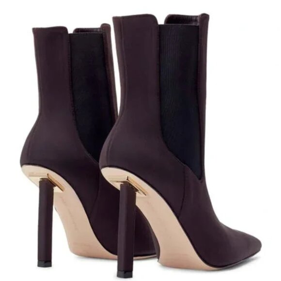Good American Pointed Toe Chelsea Bootie in Neoprene Chocolate - Picture 4 of 11